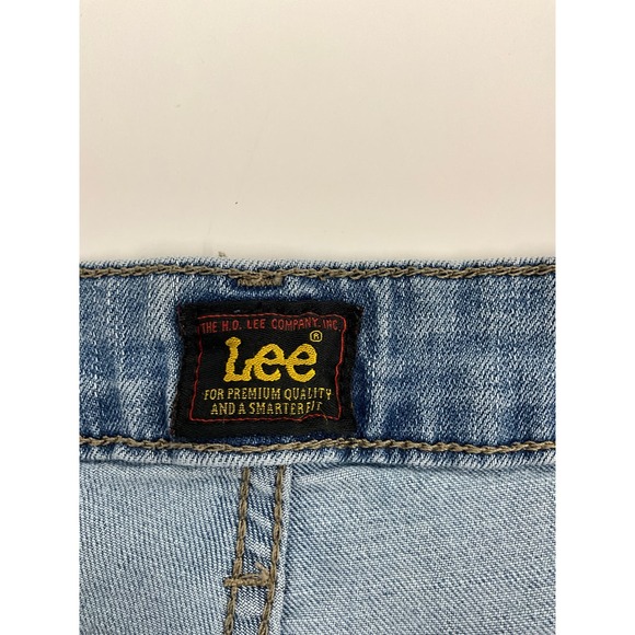 Women's Lee Light Wash Straight Leg Denim Jeans Stretch Size 14M - Picture 3 of 6